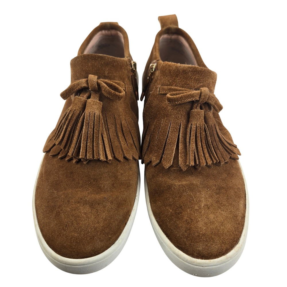 Kate Spade New York Lenna Whiskey Brown Suede Tassel Fringe Sneakers Womens 7M - Picture 5 of 12